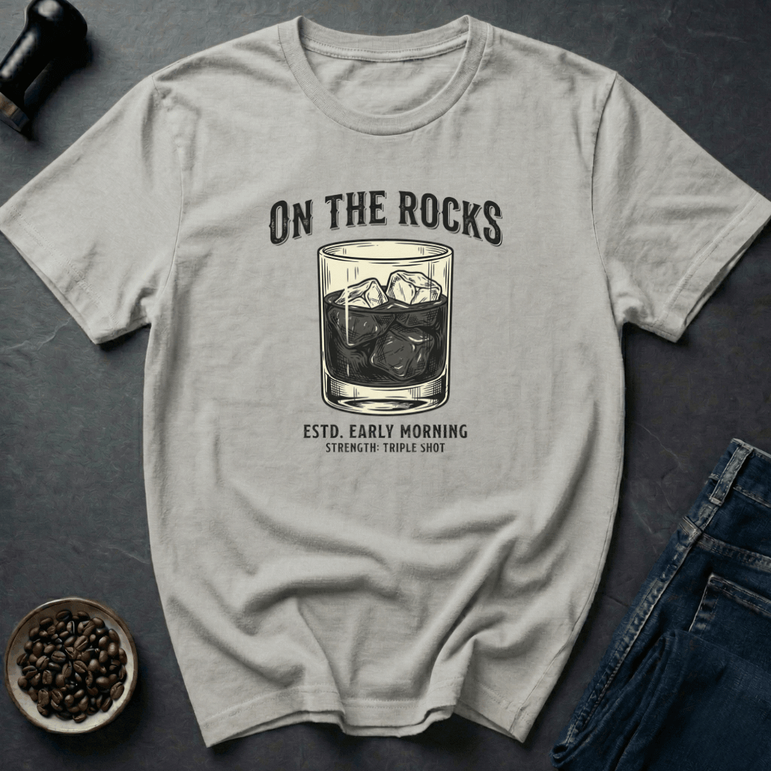 Coffee graphic On The Rocks T-Shirt in Sport Grey / S by Caffeine Dept