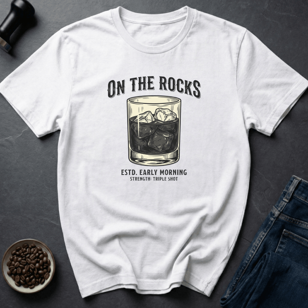 Coffee graphic On The Rocks T-Shirt in Sport Grey / S by Caffeine Dept