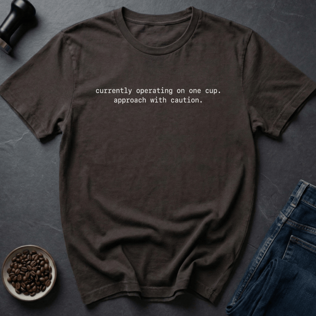 Coffee graphic One Cup T-Shirt in Dark Chocolate / S by Caffeine Dept