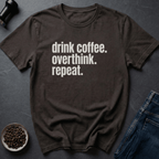 Coffee graphic Overthinkers Coffee T-Shirt in Dark Chocolate / S by Caffeine Dept