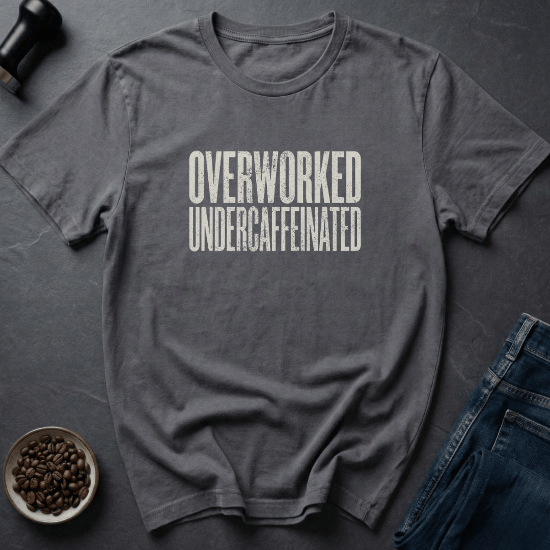 Coffee graphic Overworked T-Shirt in Charcoal / S by Caffeine Dept