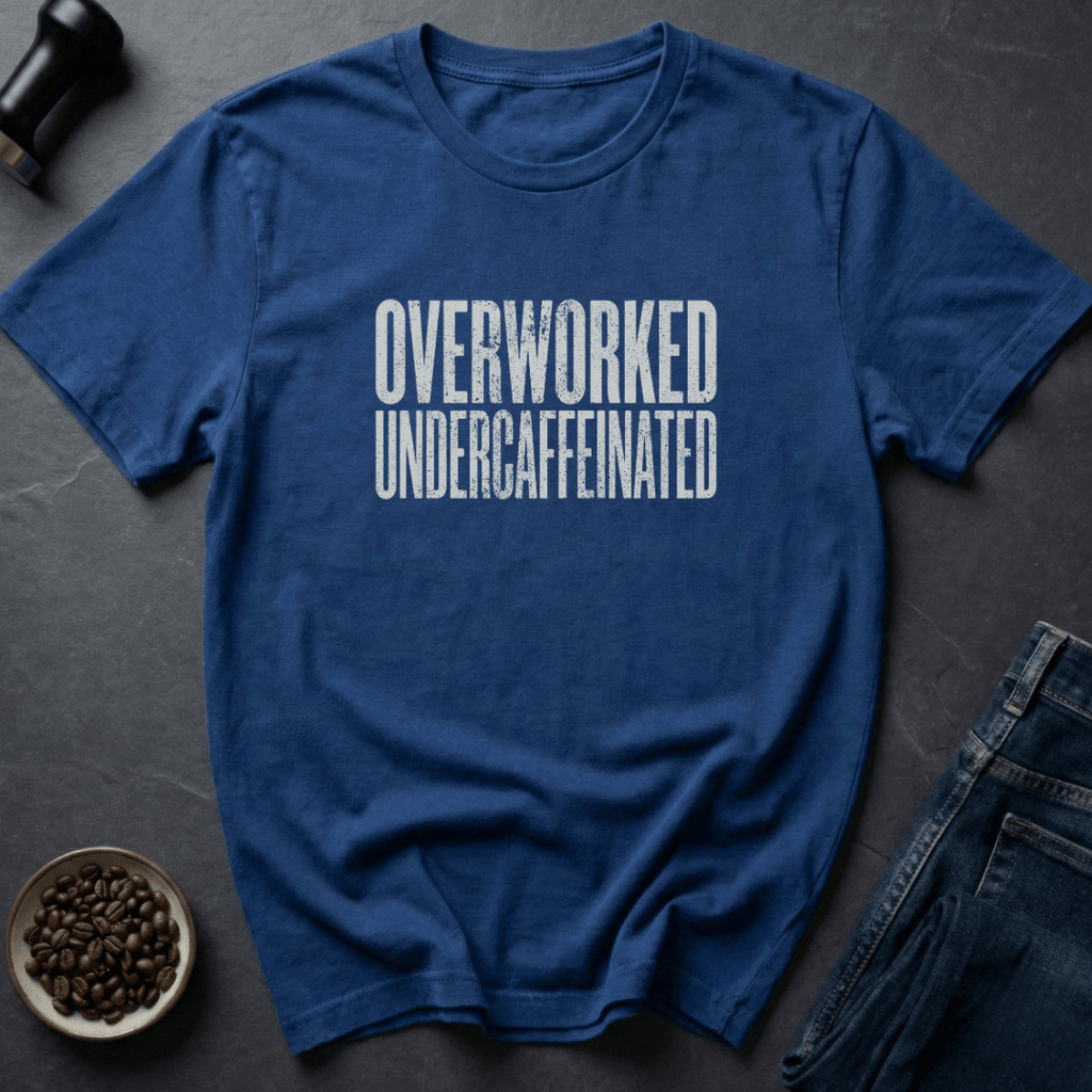 Coffee graphic Overworked T-Shirt in Charcoal / S by Caffeine Dept