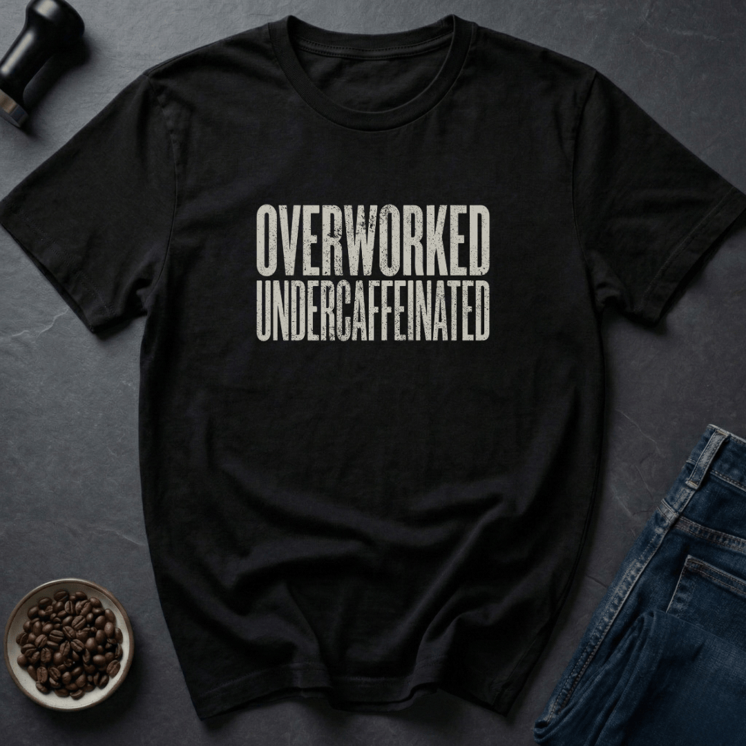 Coffee graphic Overworked T-Shirt in Charcoal / S by Caffeine Dept