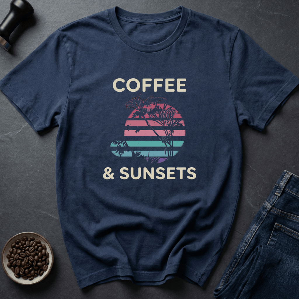 Coffee graphic Palm Roast T-Shirt in Navy / S by Caffeine Dept