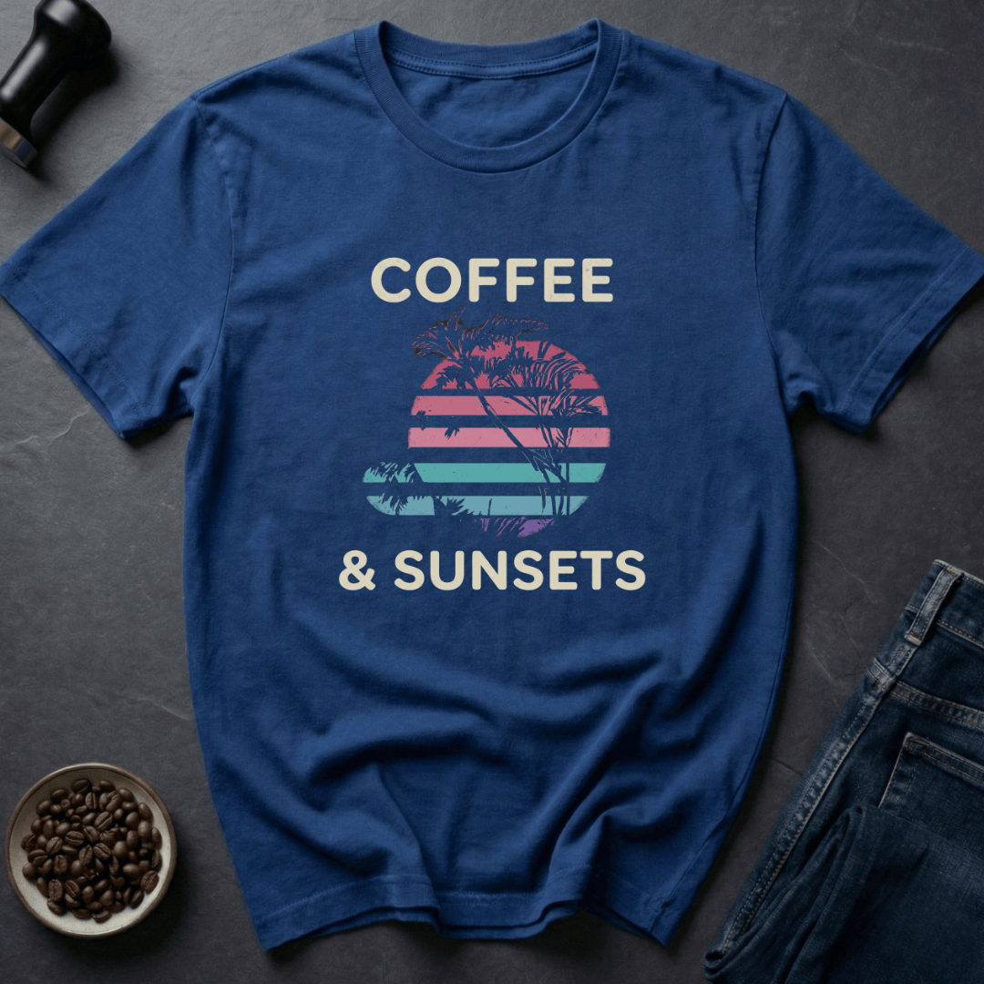 Coffee graphic Palm Roast T-Shirt in Royal / S by Caffeine Dept