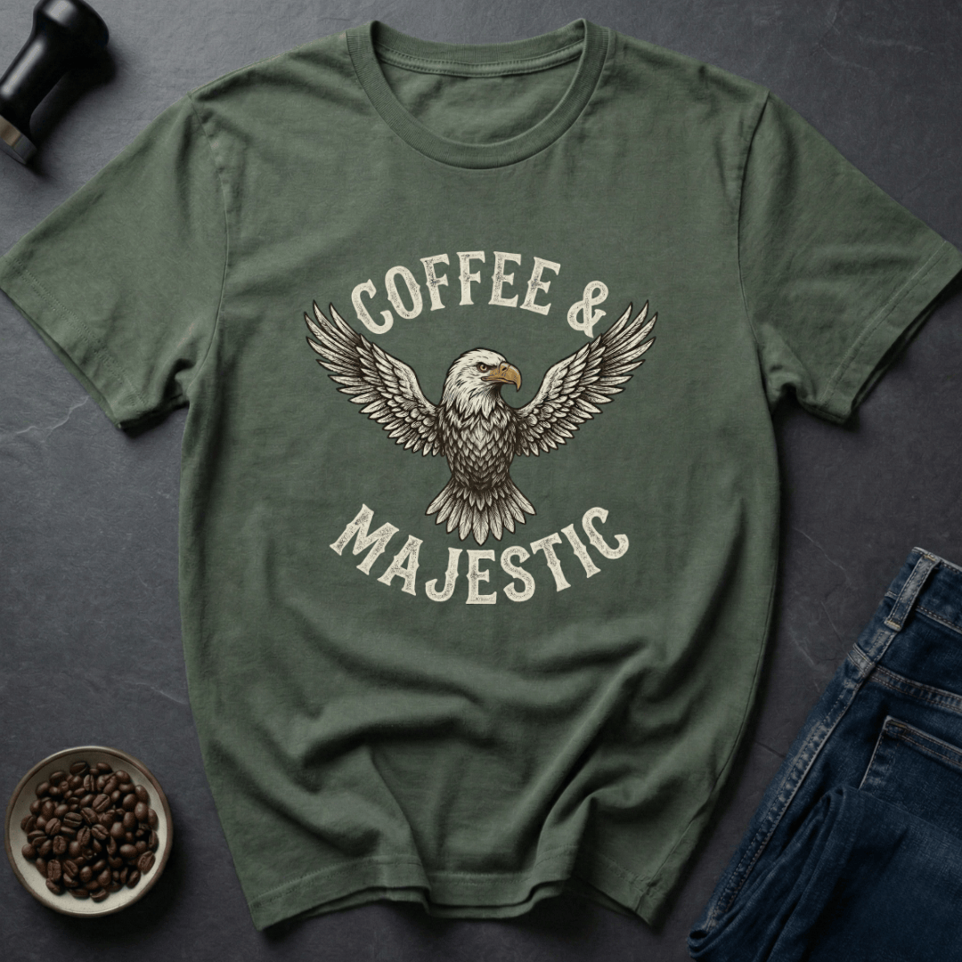 Coffee graphic Patriot Coffee T-Shirt in Military Green / S by Caffeine Dept