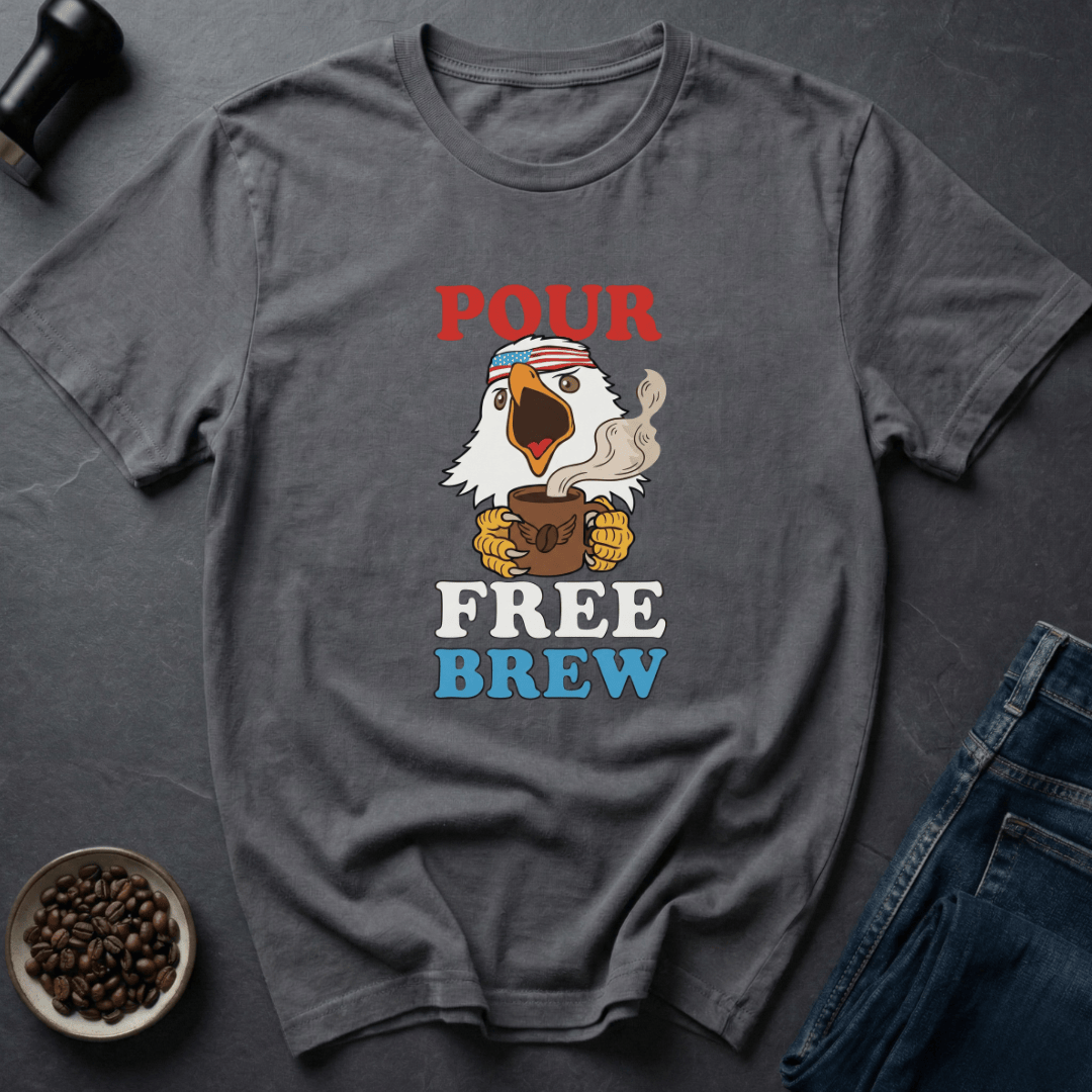 Coffee graphic Patriot Pour T-Shirt in Charcoal / S by Caffeine Dept