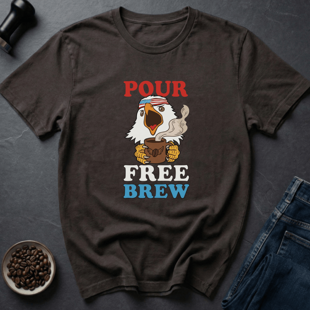 Coffee graphic Patriot Pour T-Shirt in Dark Chocolate / S by Caffeine Dept