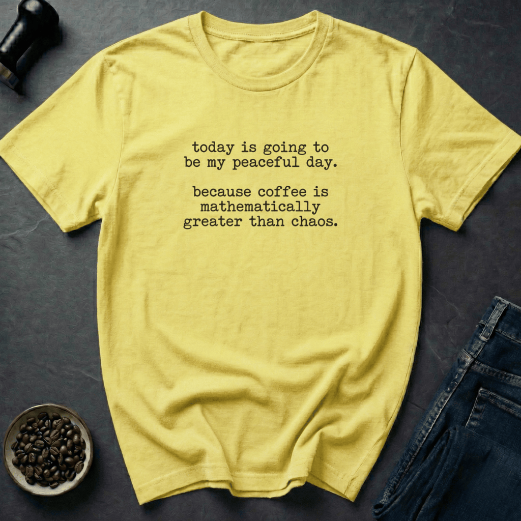 Coffee graphic Peaceful Math T-Shirt in Light Blue / S by Caffeine Dept