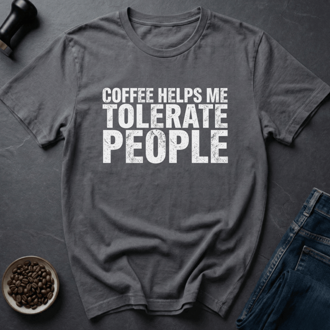 Coffee graphic People Fuel T-Shirt in Charcoal / S by Caffeine Dept