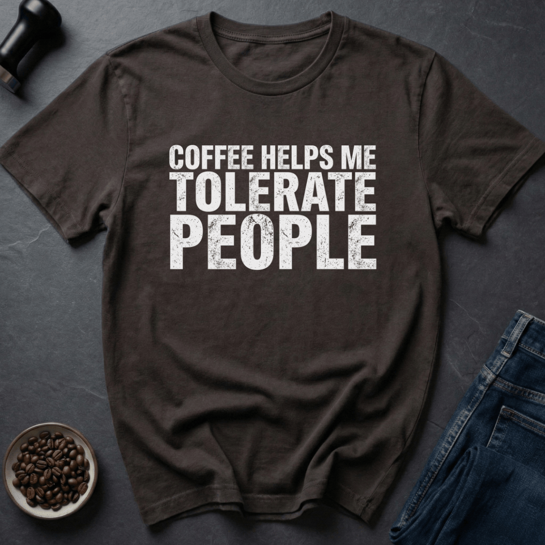 Coffee graphic People Fuel T-Shirt in Charcoal / S by Caffeine Dept