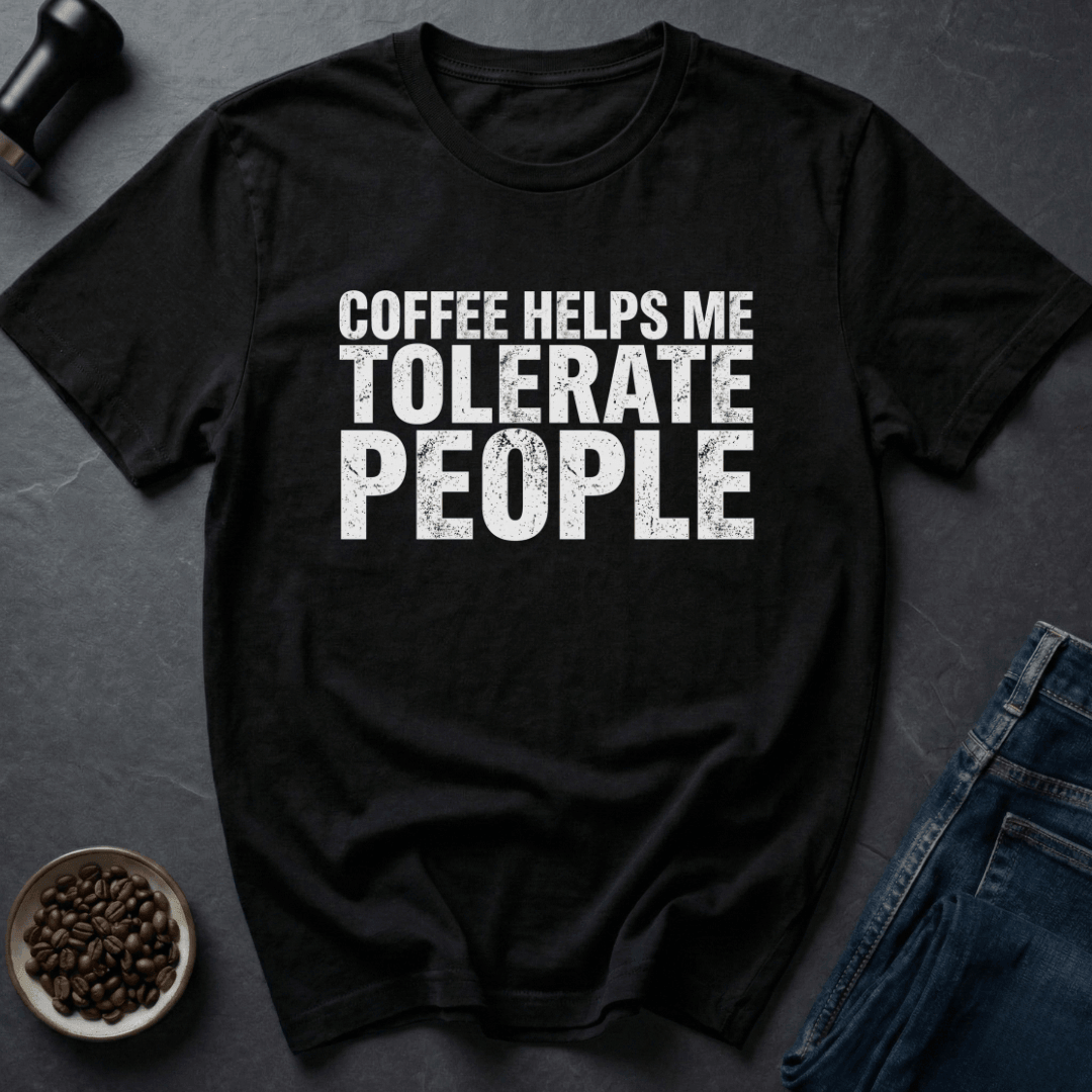 Coffee graphic People Fuel T-Shirt in Charcoal / S by Caffeine Dept