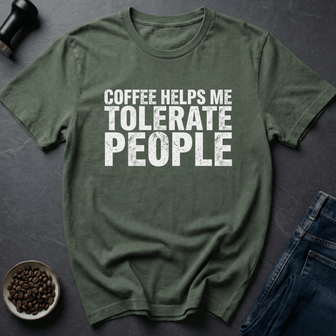 Coffee graphic People Fuel T-Shirt in Charcoal / S by Caffeine Dept