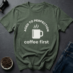 Coffee graphic Perfect Roast T-Shirt in Military Green / S by Caffeine Dept