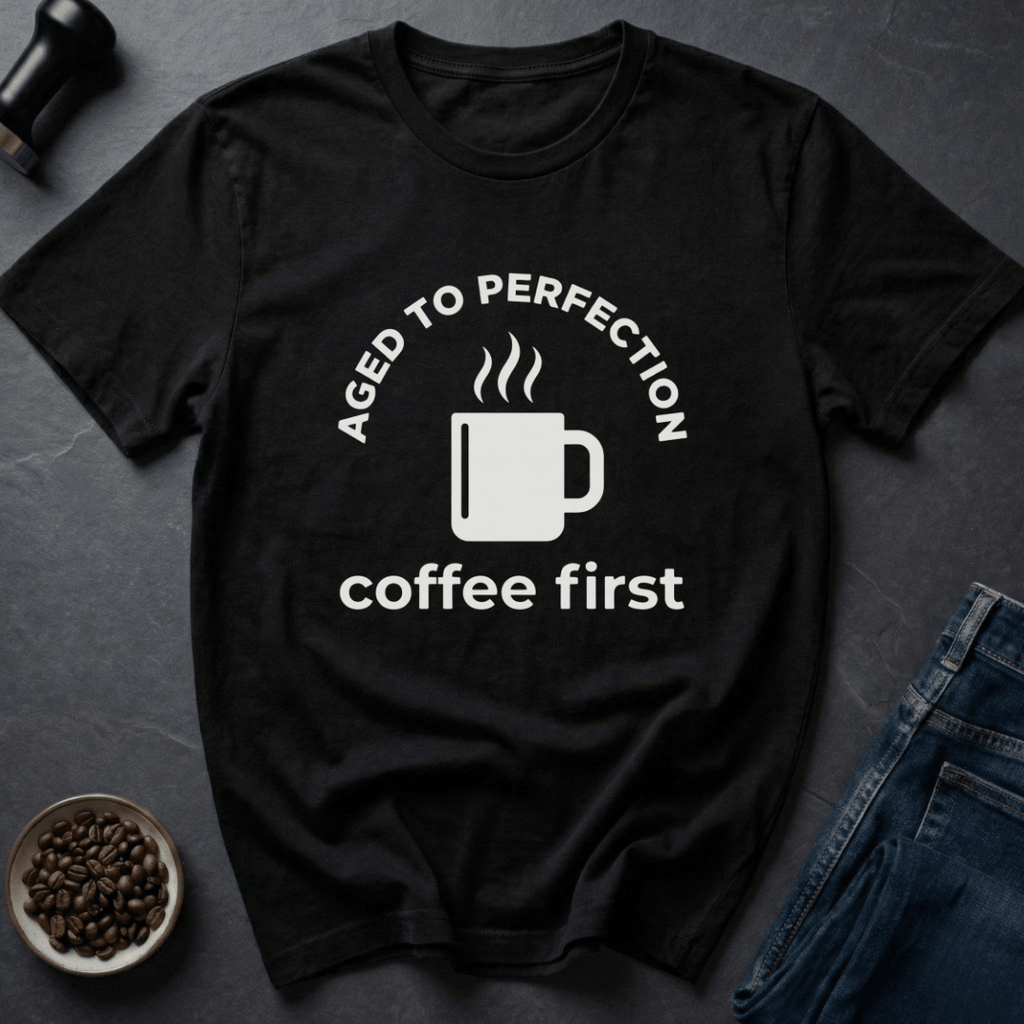 Coffee graphic Perfect Roast T-Shirt in Military Green / S by Caffeine Dept