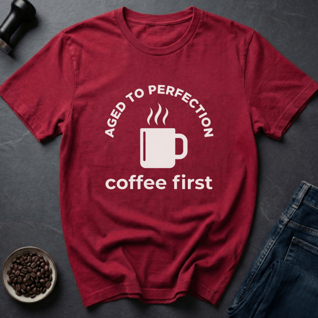 Coffee graphic Perfect Roast T-Shirt in Military Green / S by Caffeine Dept