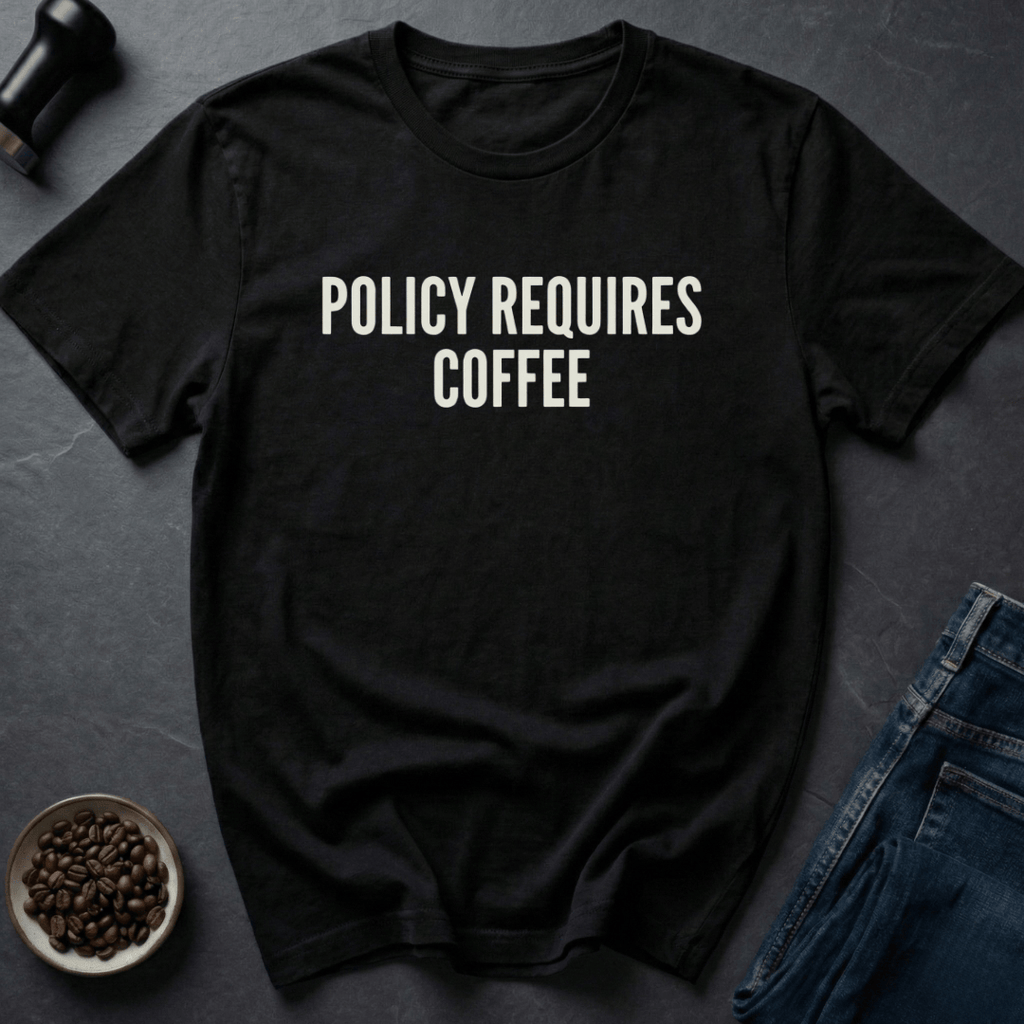 Coffee graphic Policy Coffee T-Shirt in Black / S by Caffeine Dept