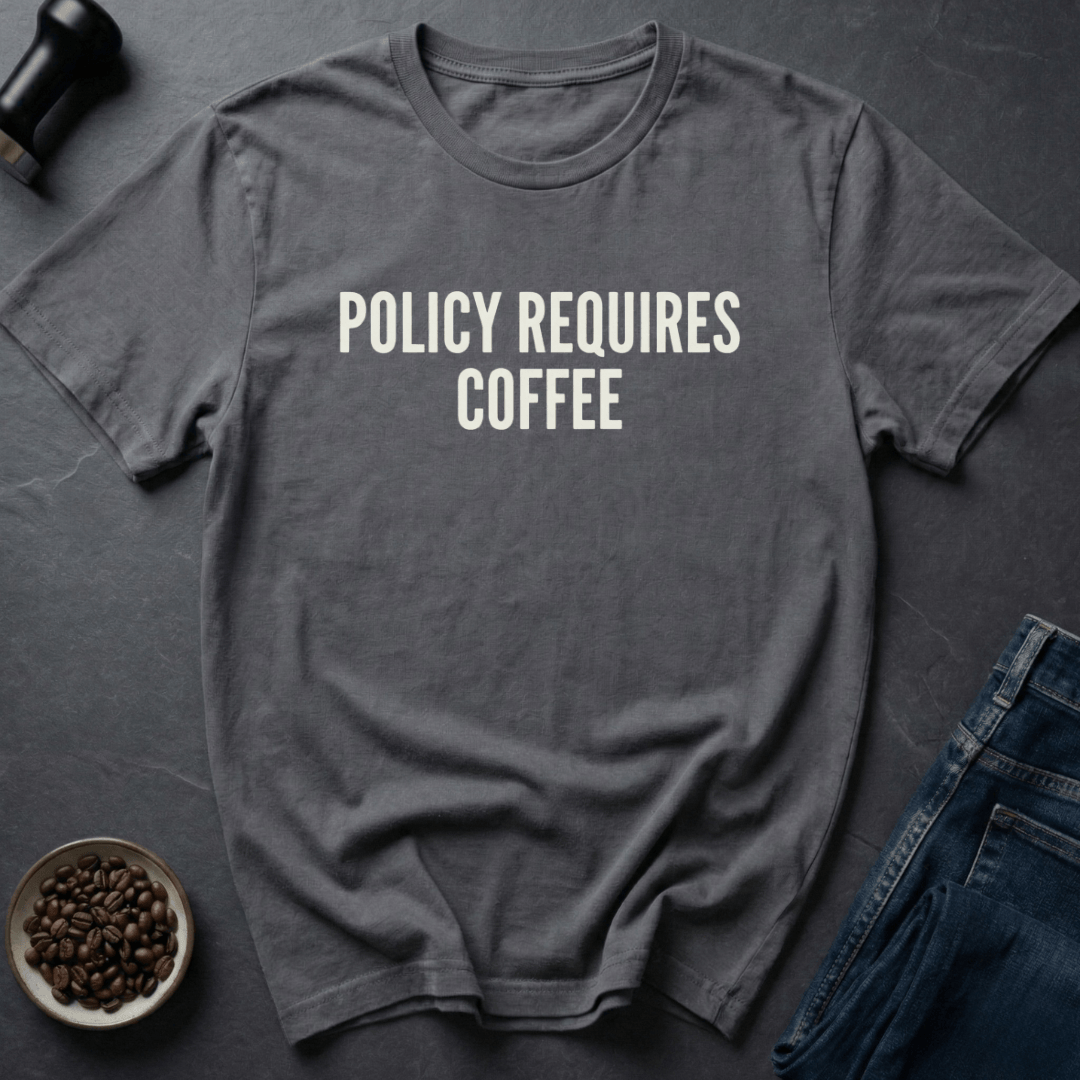 Coffee graphic Policy Coffee T-Shirt in Black / S by Caffeine Dept