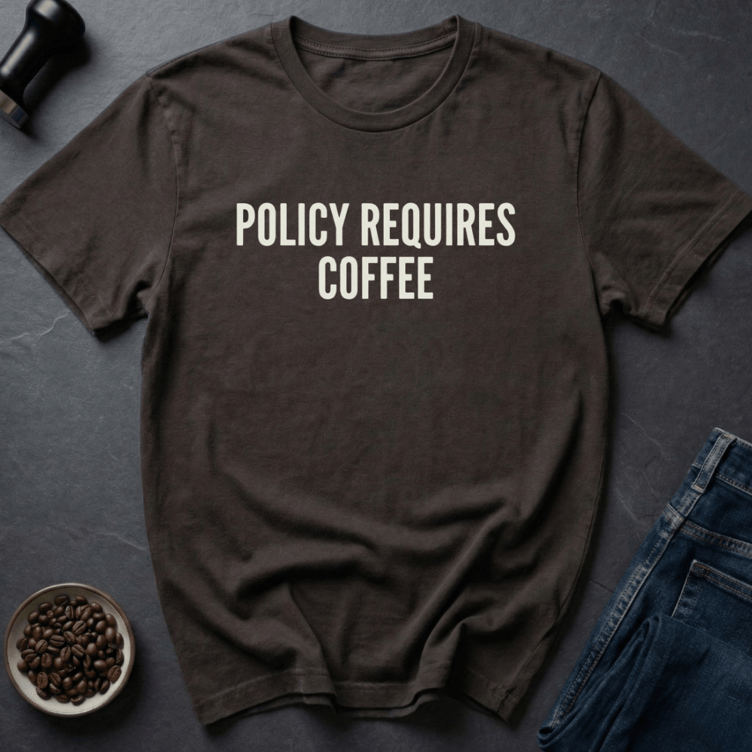 Coffee graphic Policy Coffee T-Shirt in Black / S by Caffeine Dept