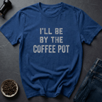 Coffee graphic Pot Camper T-Shirt in Royal / S by Caffeine Dept