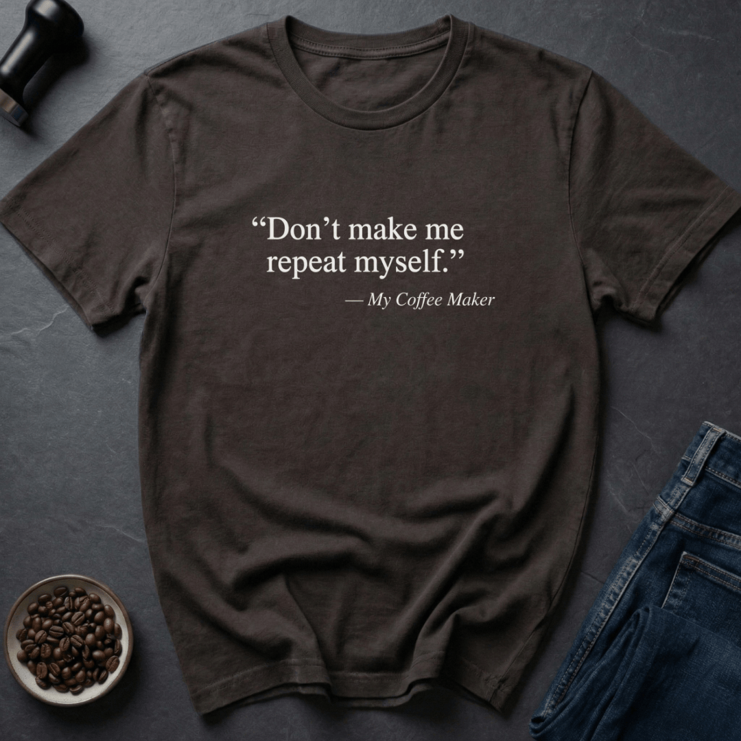 Coffee graphic Pot Listener T-Shirt in Dark Chocolate / S by Caffeine Dept