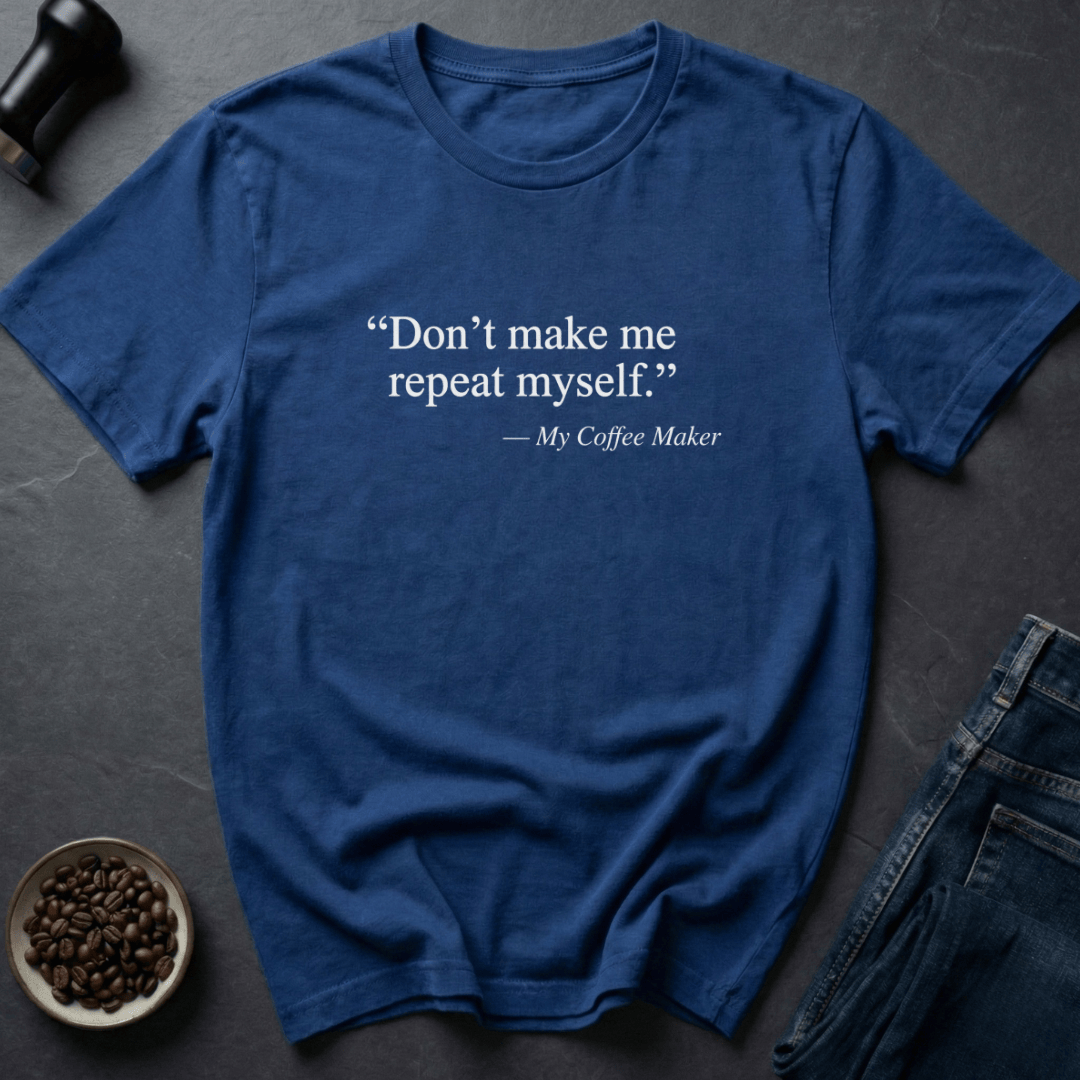 Coffee graphic Pot Listener T-Shirt in Royal / S by Caffeine Dept
