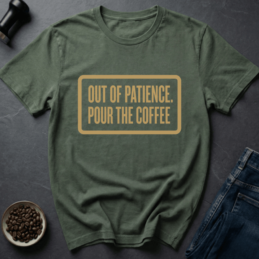 Coffee graphic Pour Coffee T-Shirt in Military Green / S by Caffeine Dept