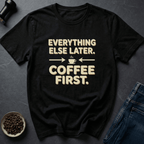 Coffee graphic Priorities First T-Shirt in Charcoal / S by Caffeine Dept