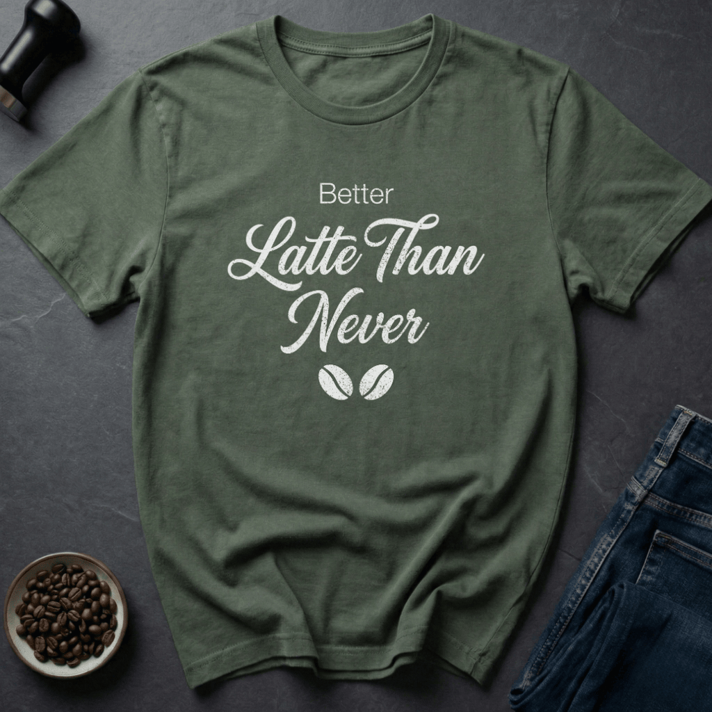 Coffee graphic Pun Intended T-Shirt in Military Green / S by Caffeine Dept