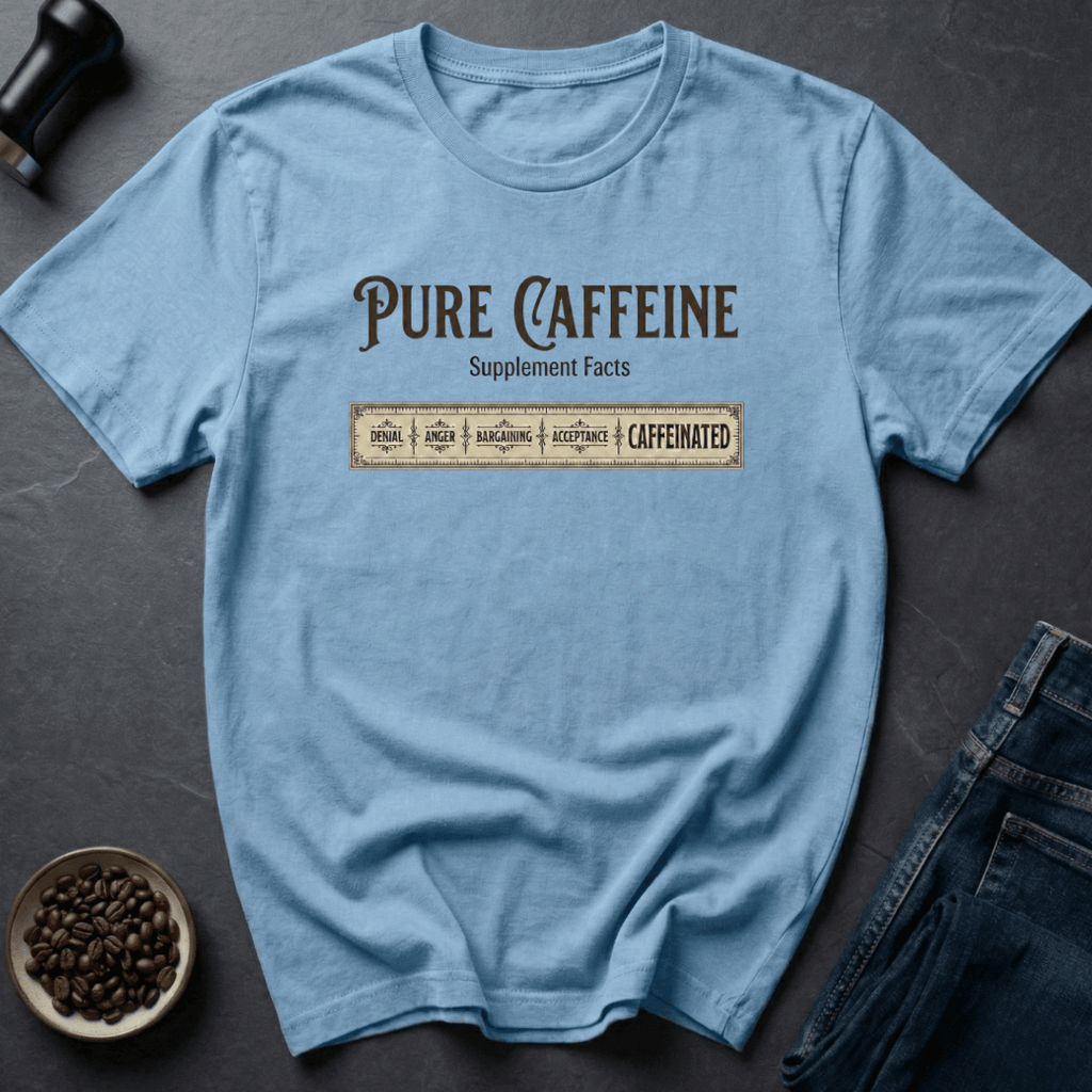 Coffee graphic Pure Caffeine T-Shirt in Light Blue / S by Caffeine Dept