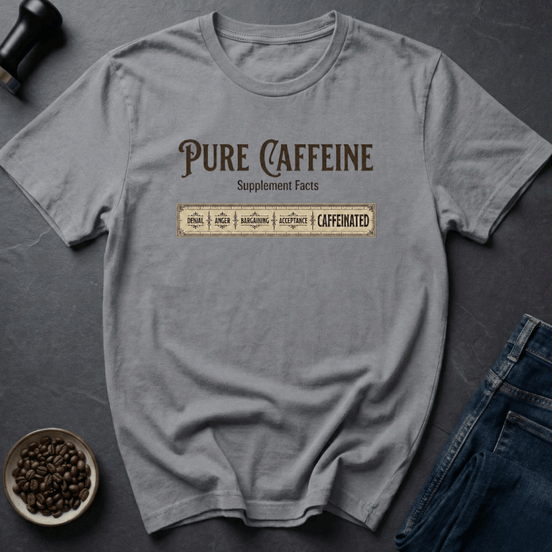 Coffee graphic Pure Caffeine T-Shirt in Light Blue / S by Caffeine Dept