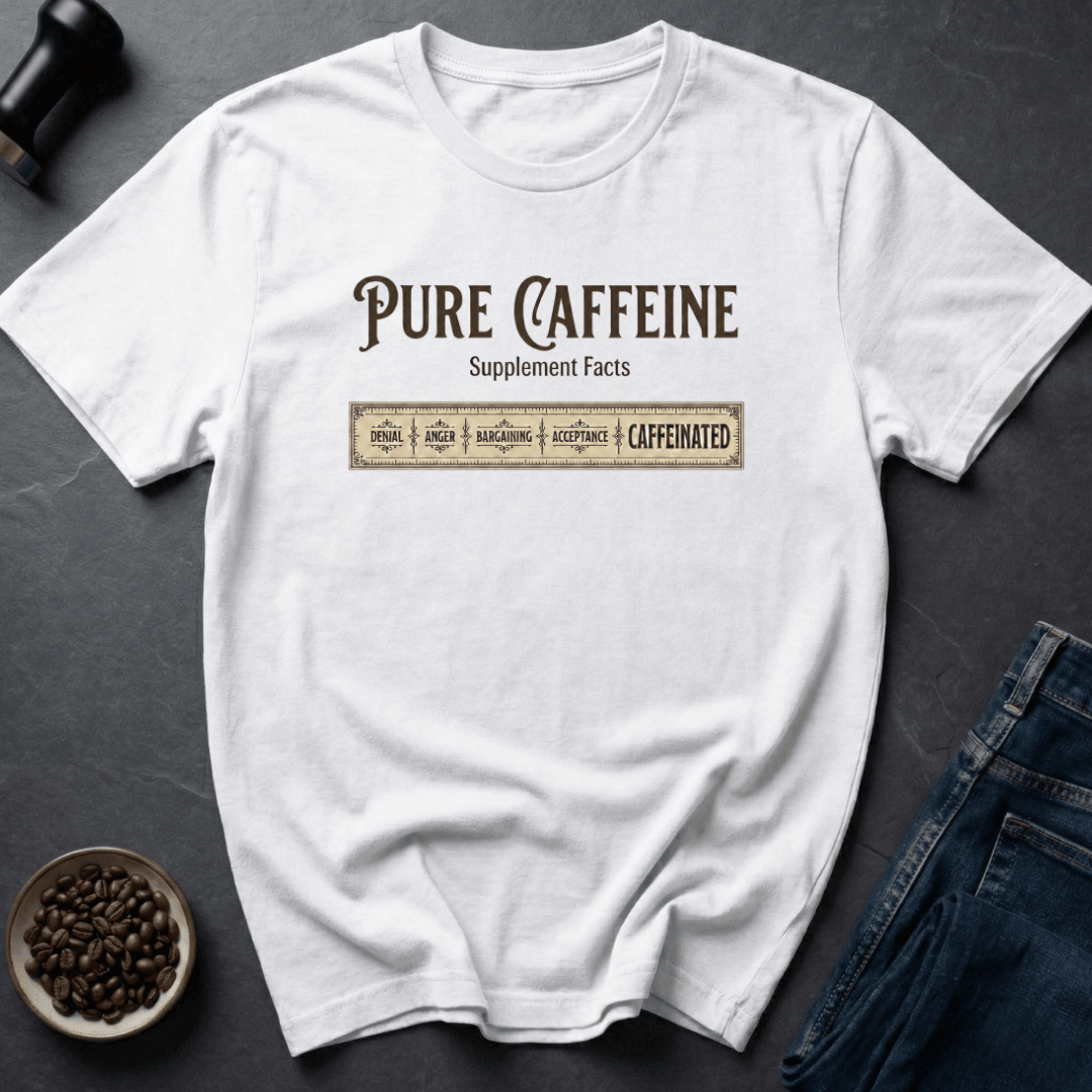 Coffee graphic Pure Caffeine T-Shirt in Light Blue / S by Caffeine Dept