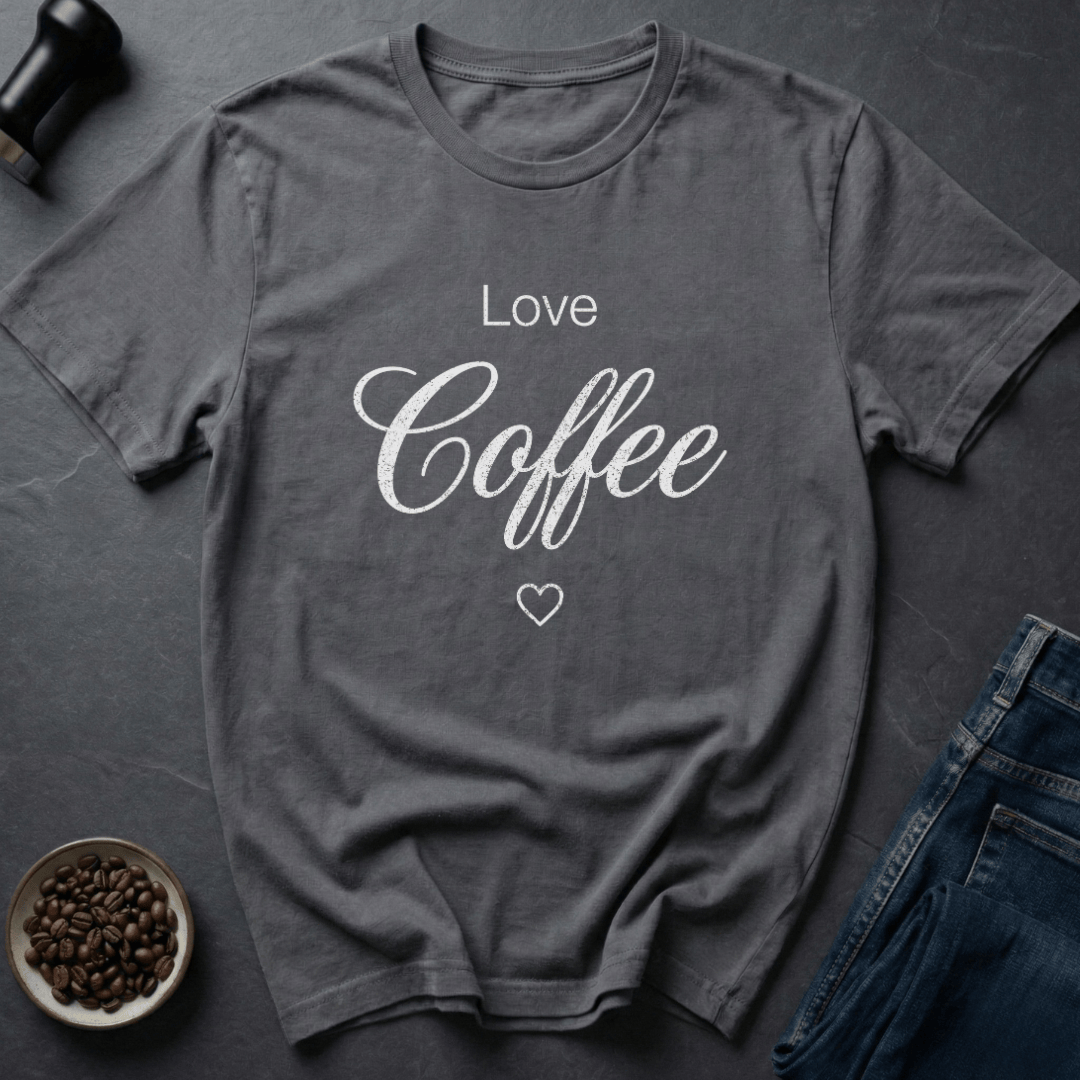 Coffee graphic Pure Love T-Shirt in Charcoal / S by Caffeine Dept