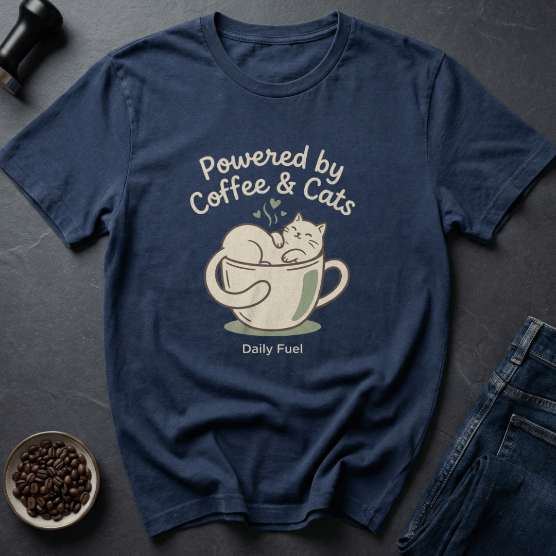 Coffee graphic Purr Fuel T-Shirt in Charcoal / S by Caffeine Dept