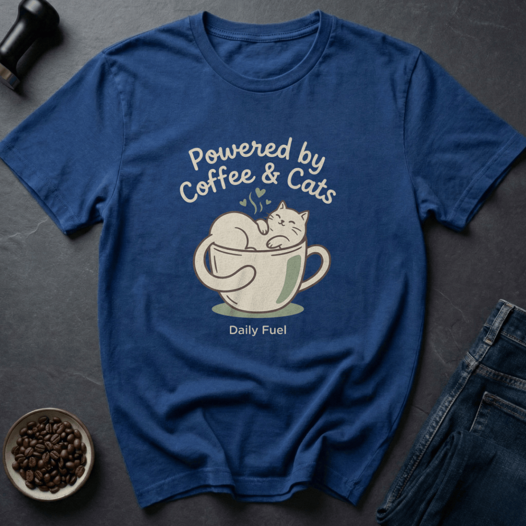 Coffee graphic Purr Fuel T-Shirt in Charcoal / S by Caffeine Dept