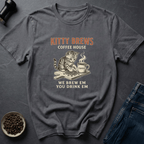 Coffee graphic Purrista Mode T-Shirt in Charcoal / S by Caffeine Dept