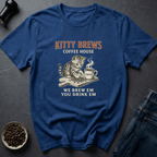 Coffee graphic Purrista Mode T-Shirt in Royal / S by Caffeine Dept