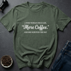 Coffee graphic Queen Fueled T-Shirt in Military Green / S by Caffeine Dept