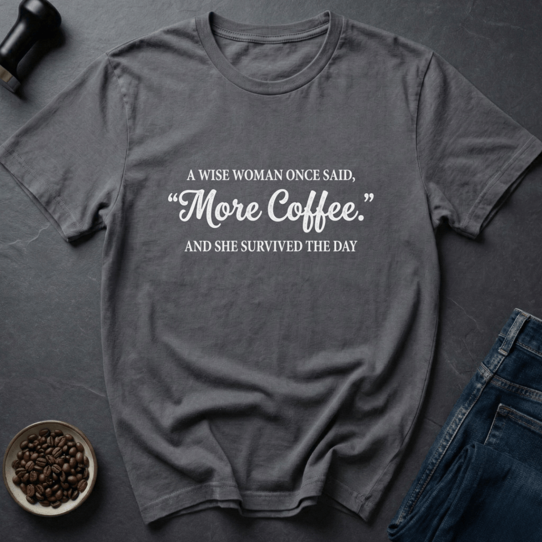 Coffee graphic Queen Fueled T-Shirt in Charcoal / S by Caffeine Dept