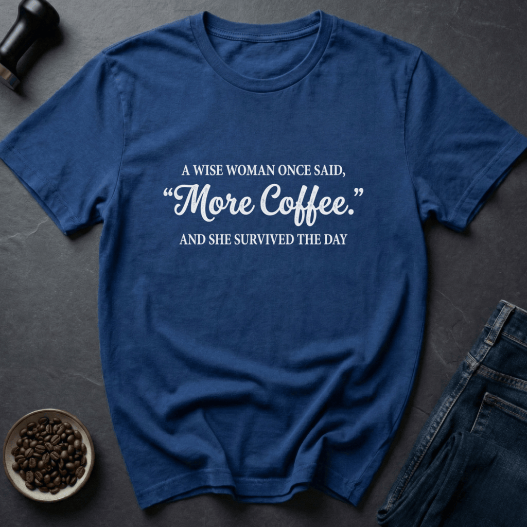 Coffee graphic Queen Fueled T-Shirt in Royal / S by Caffeine Dept