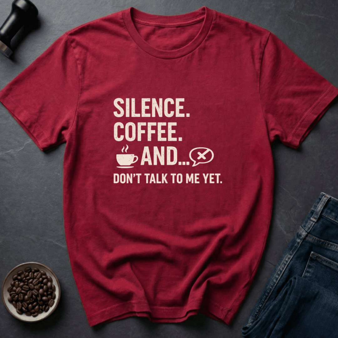 Coffee graphic Quiet Coffee T-Shirt in Black / S by Caffeine Dept