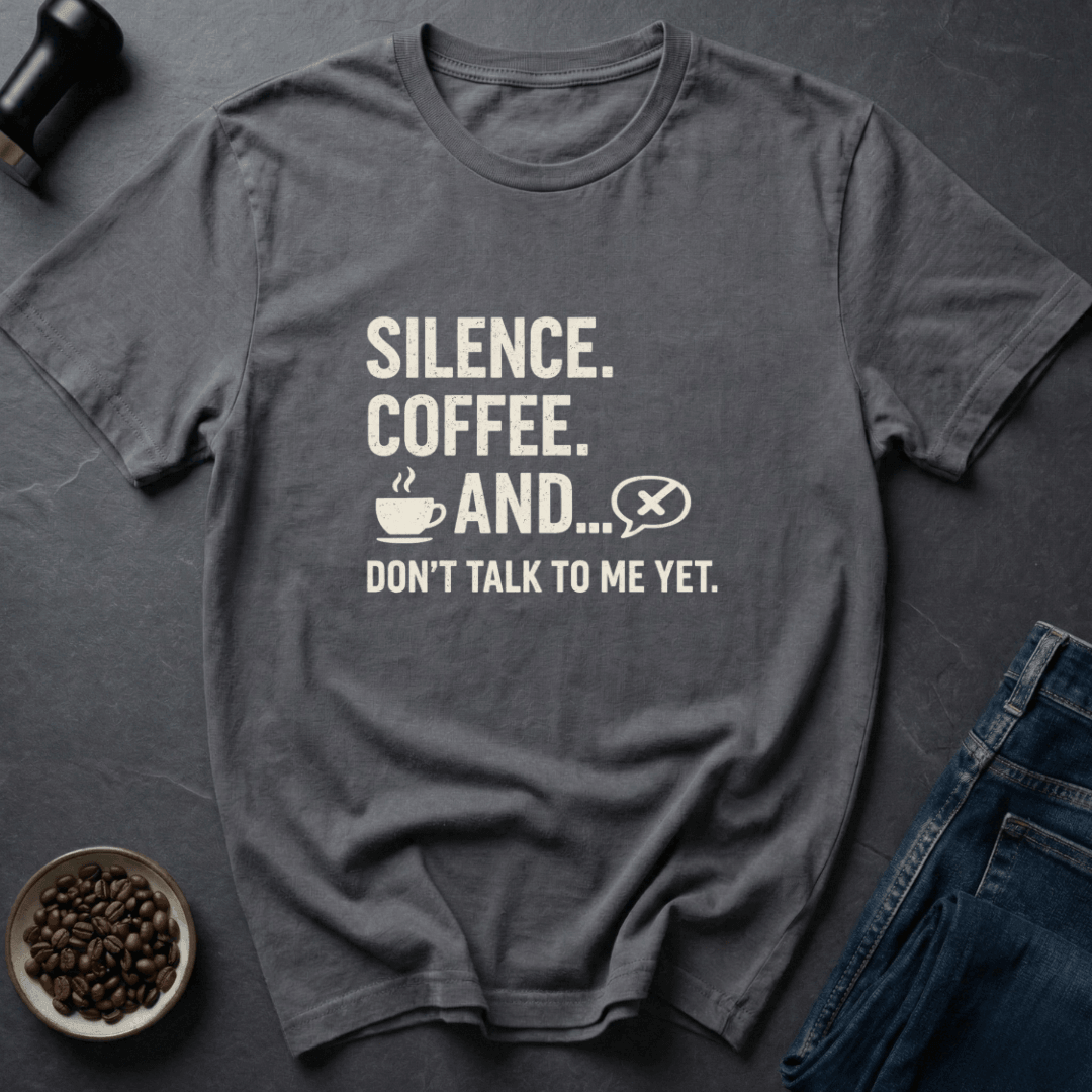 Coffee graphic Quiet Coffee T-Shirt in Black / S by Caffeine Dept