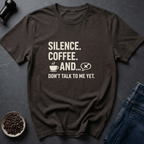 Coffee graphic Quiet Coffee T-Shirt in Black / S by Caffeine Dept