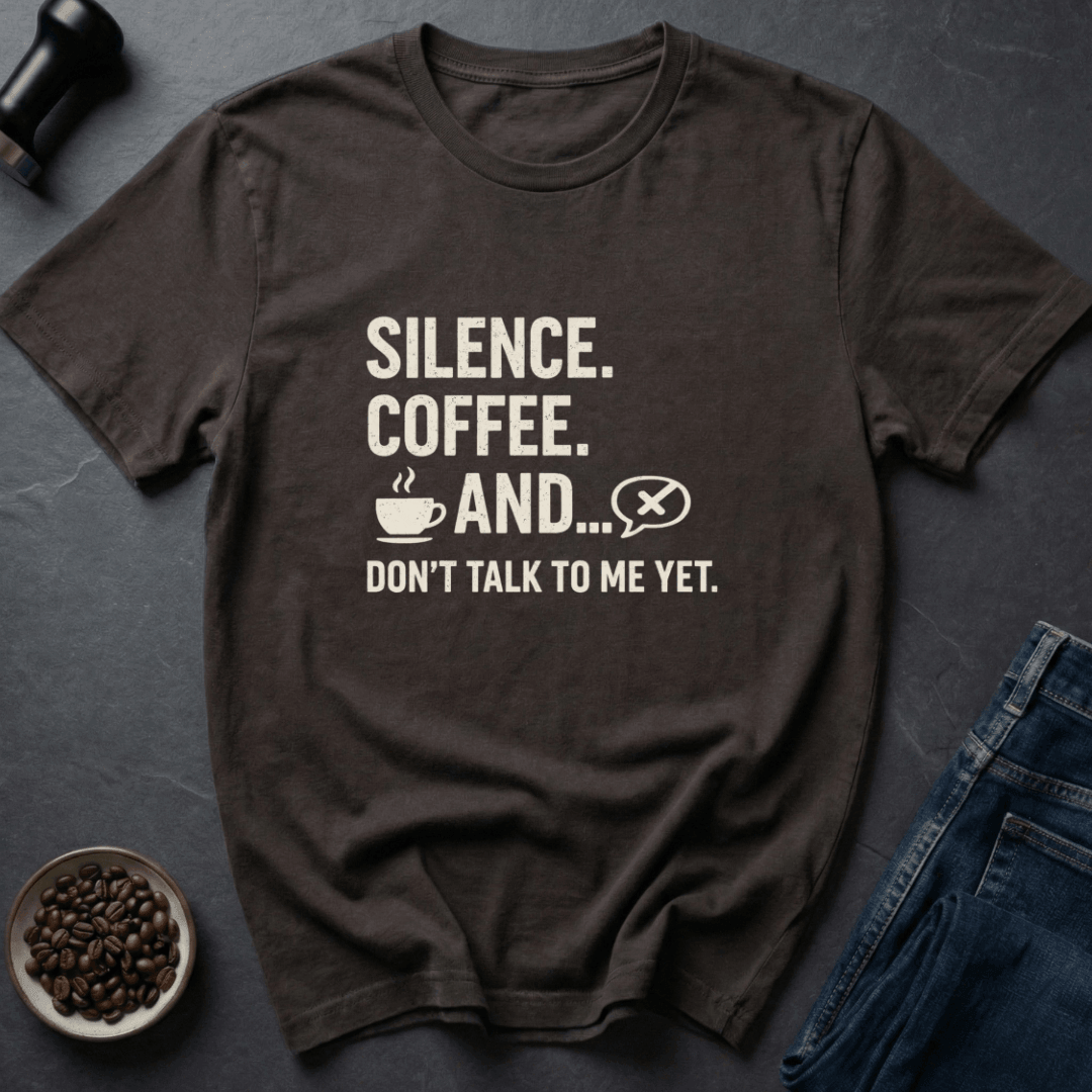 Coffee graphic Quiet Coffee T-Shirt in Black / S by Caffeine Dept