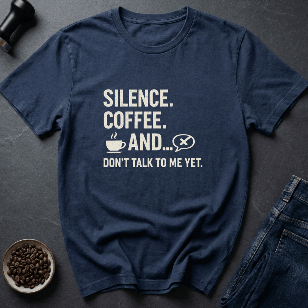 Coffee graphic Quiet Coffee T-Shirt in Black / S by Caffeine Dept