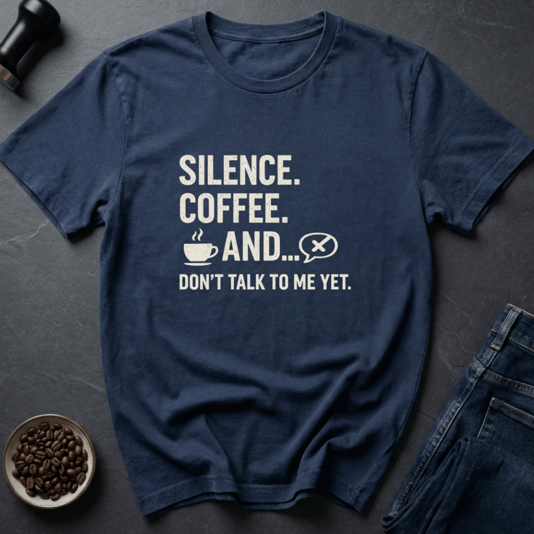 Coffee graphic Quiet Coffee T-Shirt in Black / S by Caffeine Dept