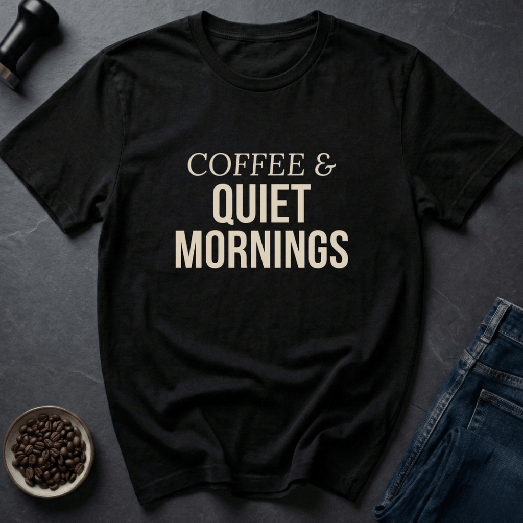 Coffee graphic Quiet Coffee T-Shirt in Royal / S by Caffeine Dept