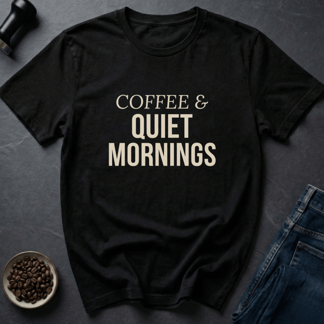 Coffee graphic Quiet Coffee T-Shirt in Royal / S by Caffeine Dept