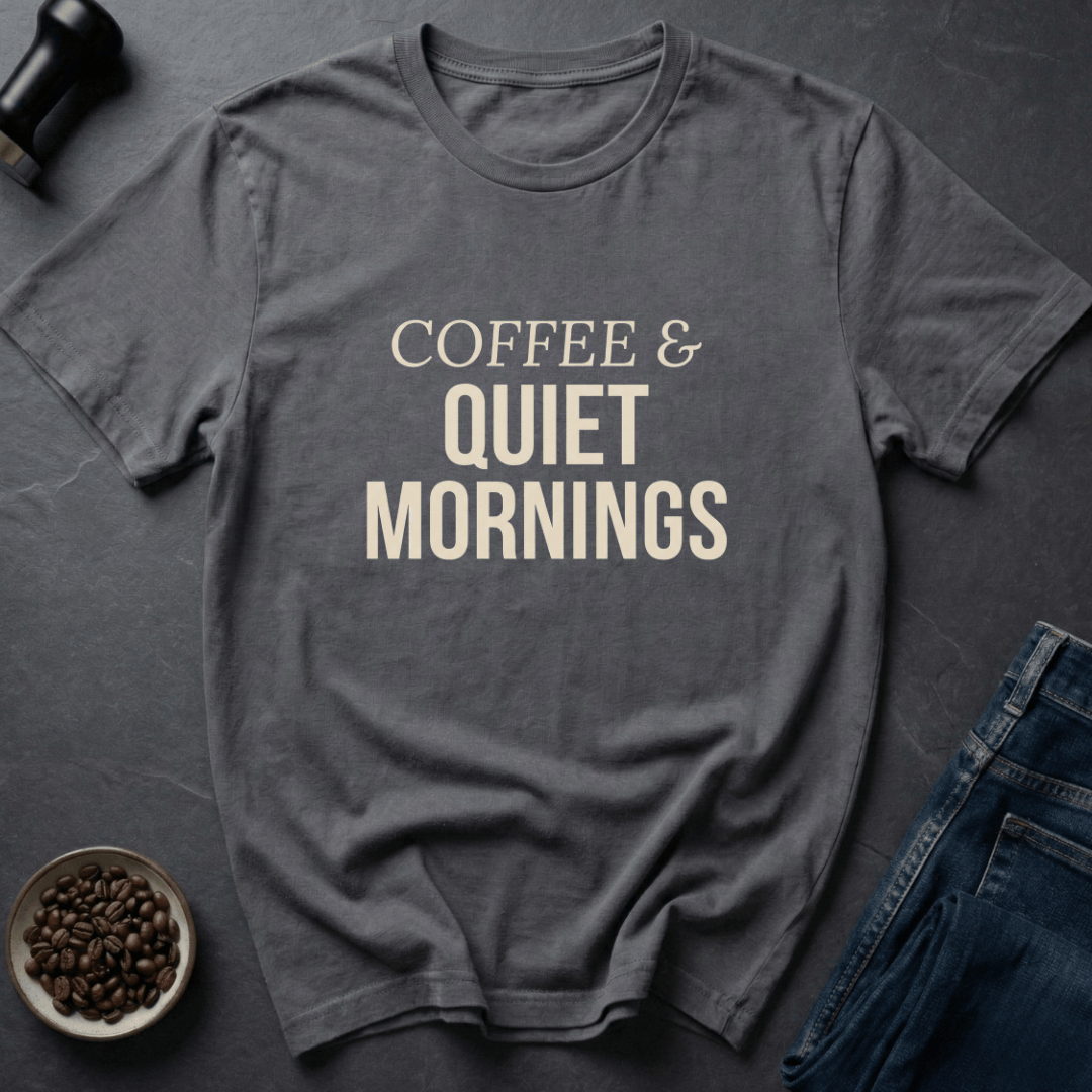 Coffee graphic Quiet Coffee T-Shirt in Royal / S by Caffeine Dept