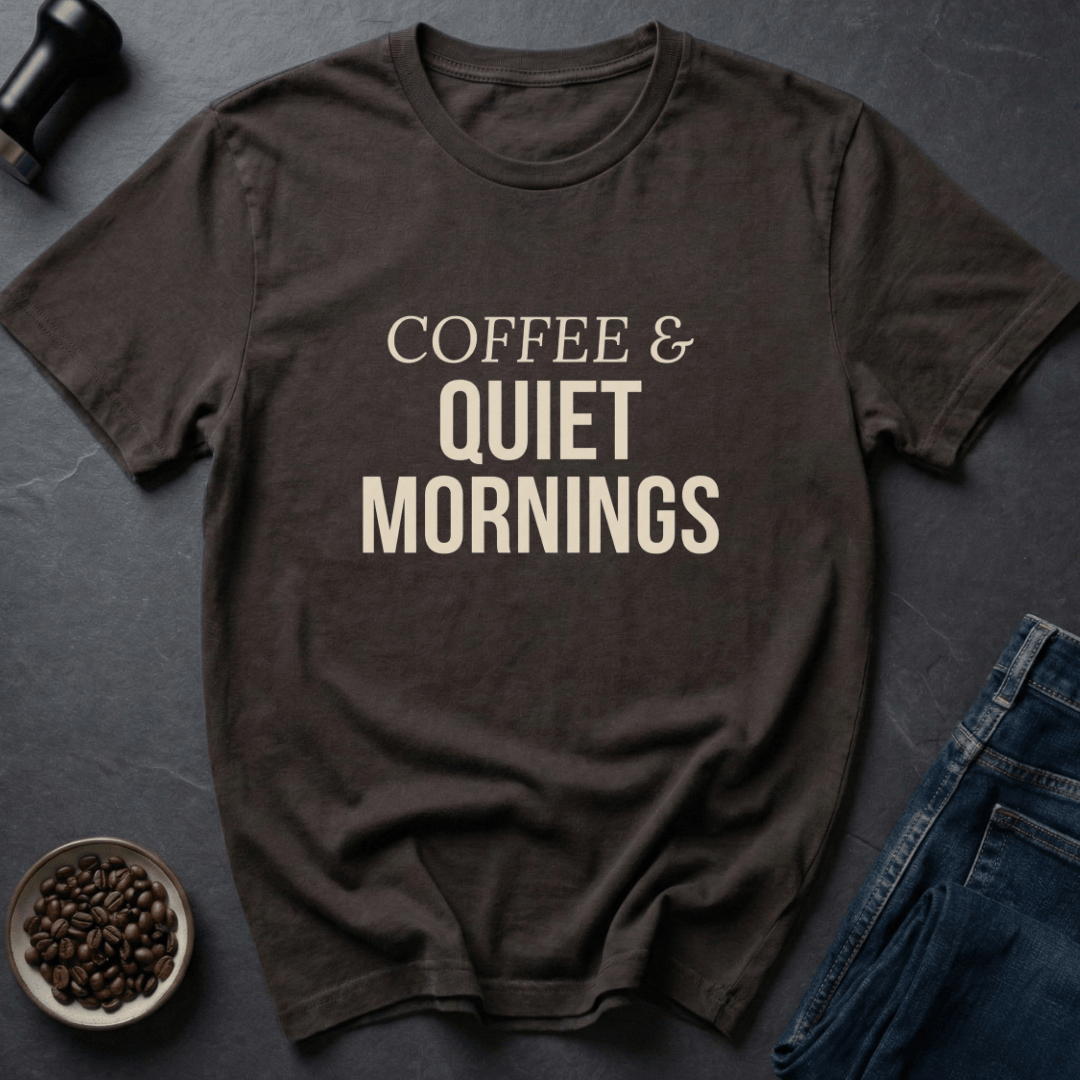 Coffee graphic Quiet Coffee T-Shirt in Royal / S by Caffeine Dept